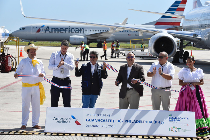 Guanacaste Aeropuerto e ICT inauguran nueva conexión directa de American Airlines hacia Filadelfia.